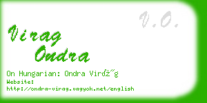 virag ondra business card